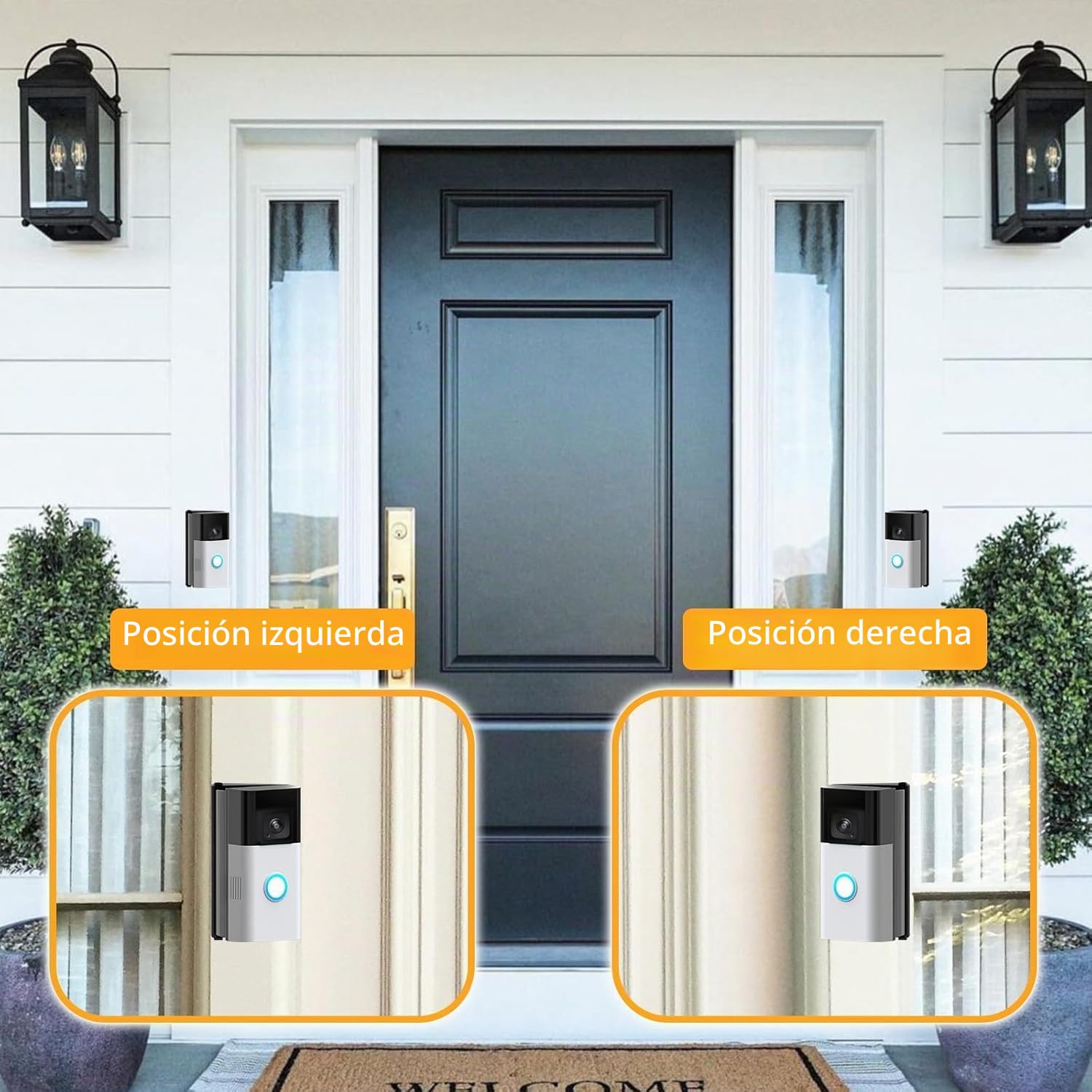 Soporte ajustable para timbre de puerta de vídeo (ángulo 30-55 grados) compatible con video Doorbell Wired/1/2/2. Gen/3/3 Plus/4 y timbre de puerta de vídeo inalámbrico (2024)/Plus/Pro, soporte de
