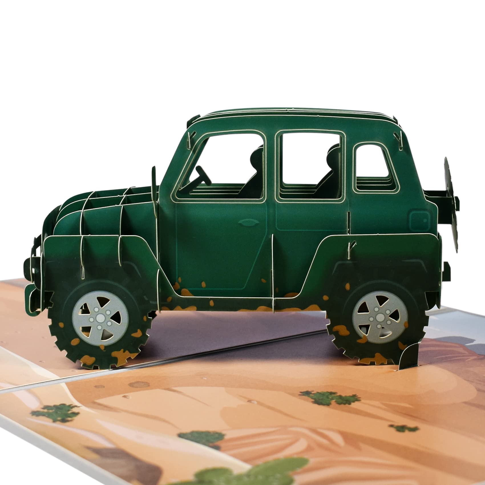 Magic Ants 3D SUV車のポップアップカード、誕生日のための手作りの3Dグリーティングカード、父の日、子供のお父さんの夫のための誕生日カード、すべての機会