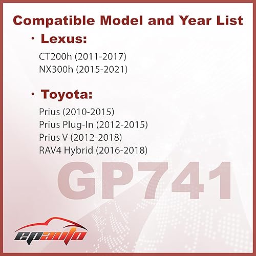 Miniatura 2 de EPAuto GP741 (CA10741) filtro de aire de repuesto para motor de panel rígido de protección para Lexus y Toyota para CT200h (modelos 2011 a 2016),