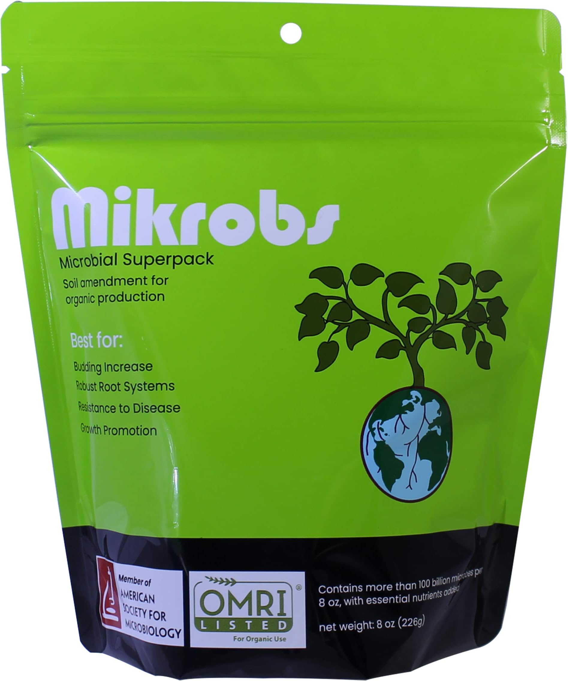 Mikrobs - Microbial Superpack for Living Soil. Revitalize Plants (8 Oz)