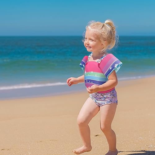Miniatura 7 de Gespann Chaleco de natación flotadores para niñas y niños de 30 a 50 libras para piscina y playa (arcoíris)