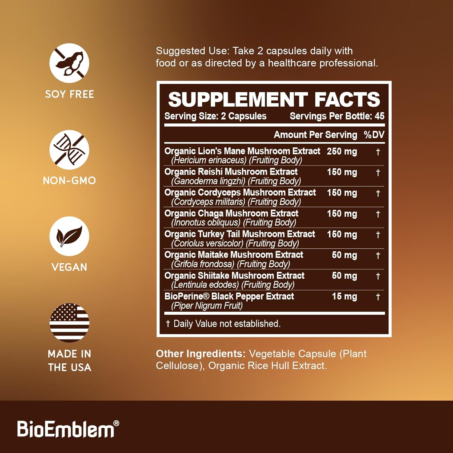 BioEmblem Triple Magnesium Complex and Mushroom Complex