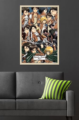Miniatura 65 de Trends International Attack on Titan - Póster de pared, 22.375 x 34 pulgadas, póster y paquete de montaje
