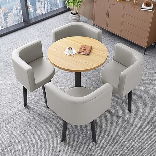 Miniatura 9 de YVYKFZD Office Reception Room Club Table, Simple Coffee Kitchen Dining Table Set, Round Conference Table, Small Conference Room Tables and Chairs