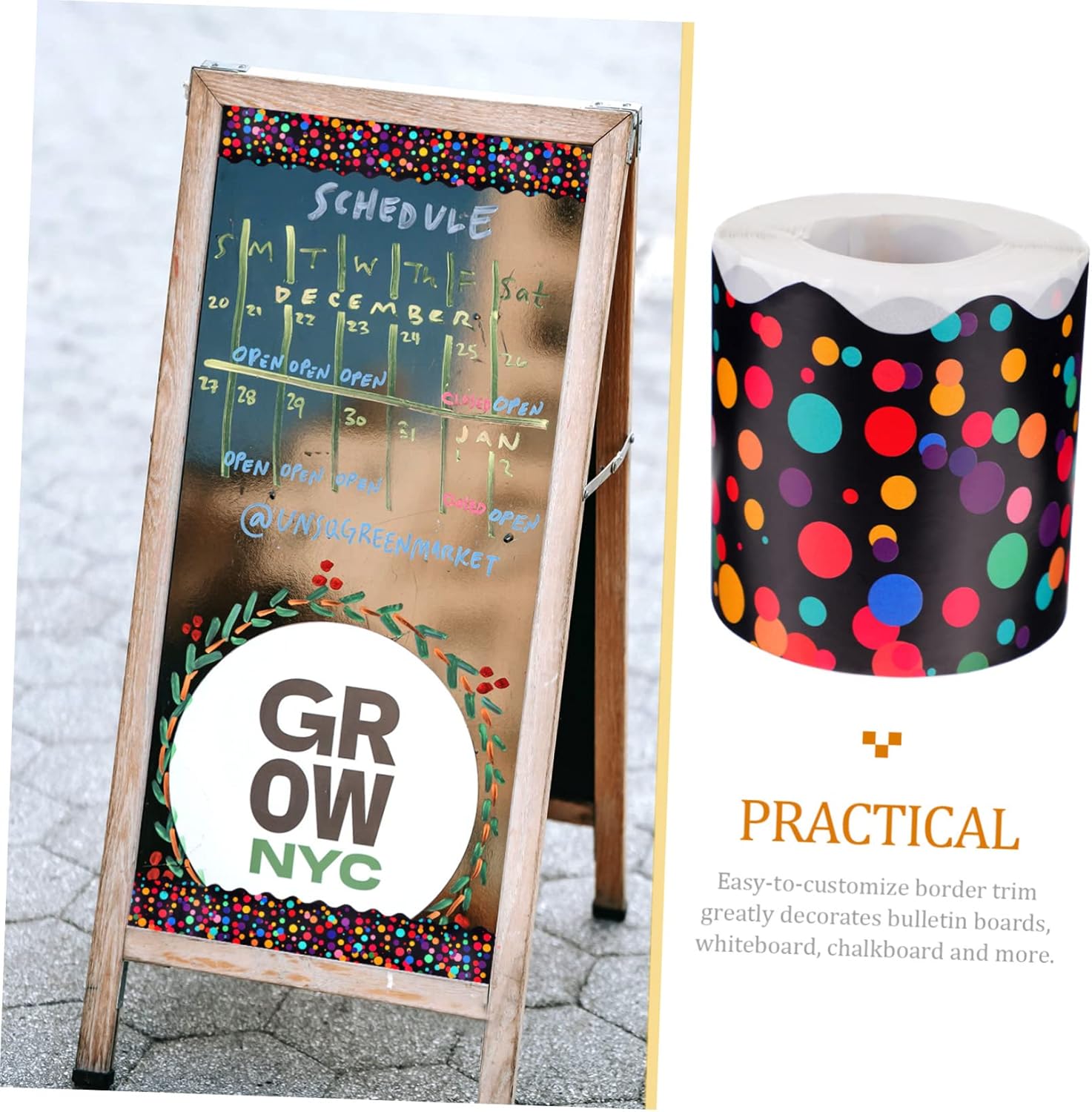 Angoily 1Roll Dot Bulletin Board Border Stickers Decorative Borders for Classroom Office and Blackboard Decor for Bulletin Board Decorations 4 71mPI2MaucL. AC SL1500