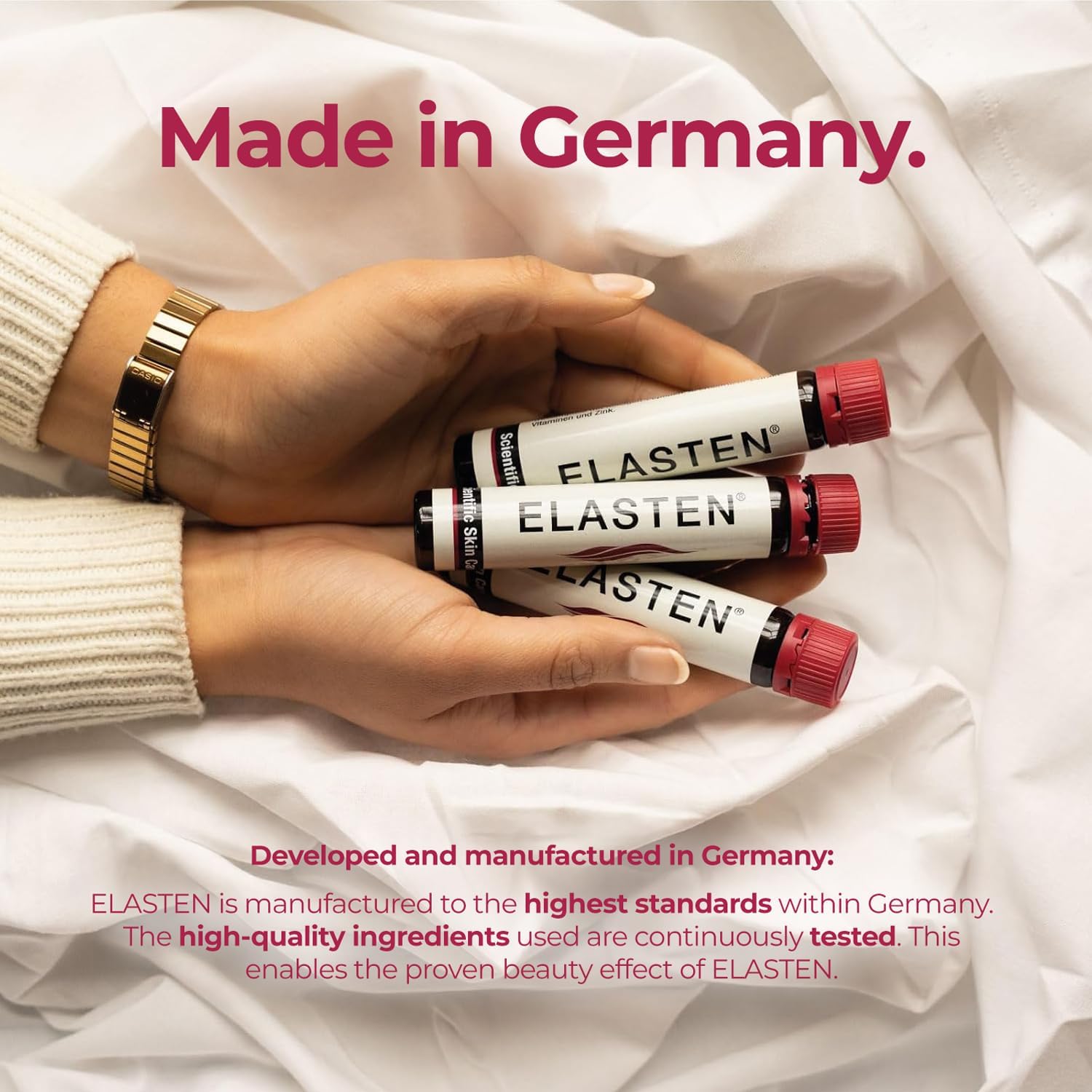 ELASTEN Clinically Tested Collagen Complex for Radiant Skin from Within – Reduces Fine Lines – Supports Healthy Connective Tissue – 28 Liquid Collagen Ampoules (0.85 fl oz / 25 ml Each)