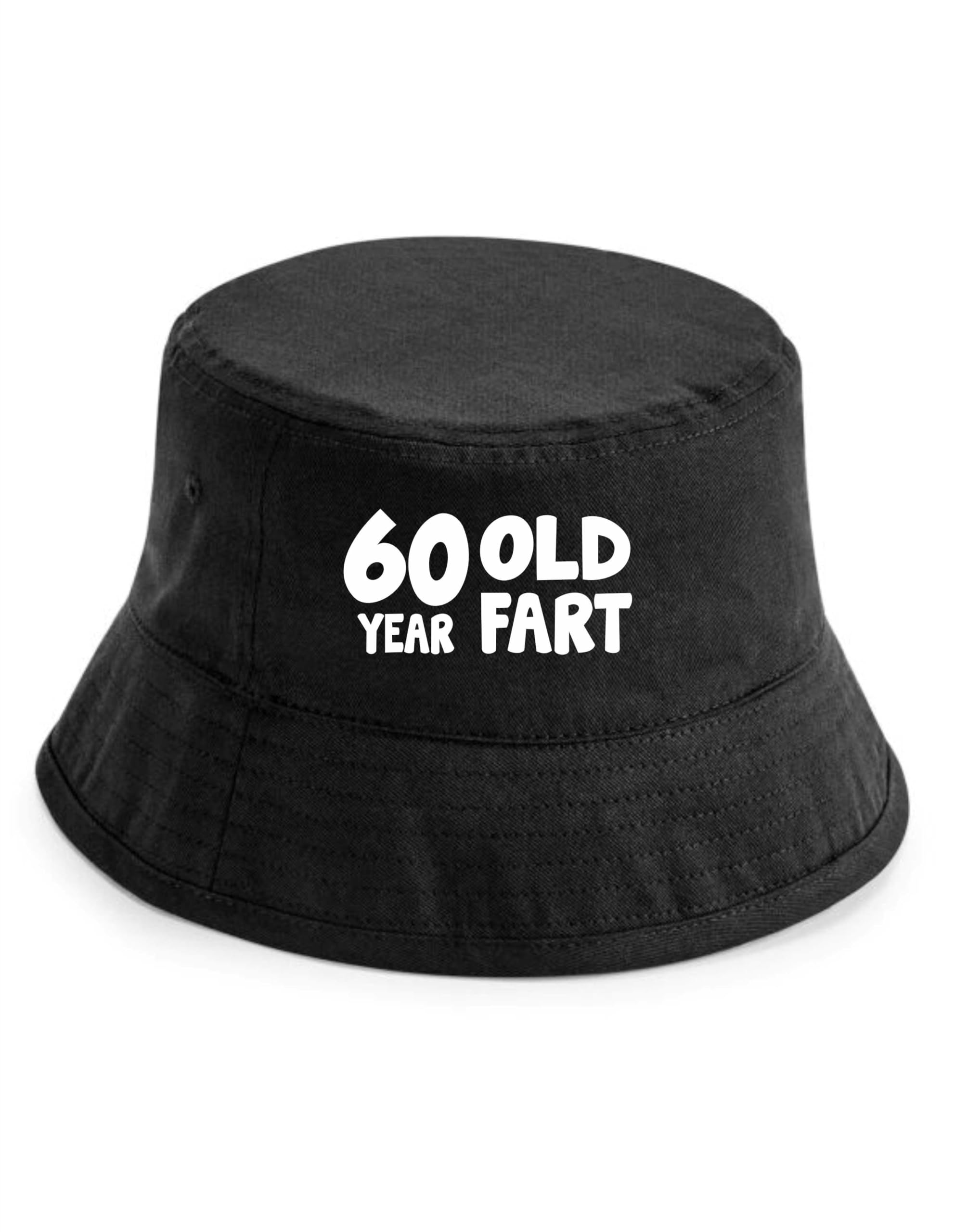 Print4u Unisex Black 60 Year Old Fart Bucket Hat 60Th Birthday Gift For Men & Ladies Lxl