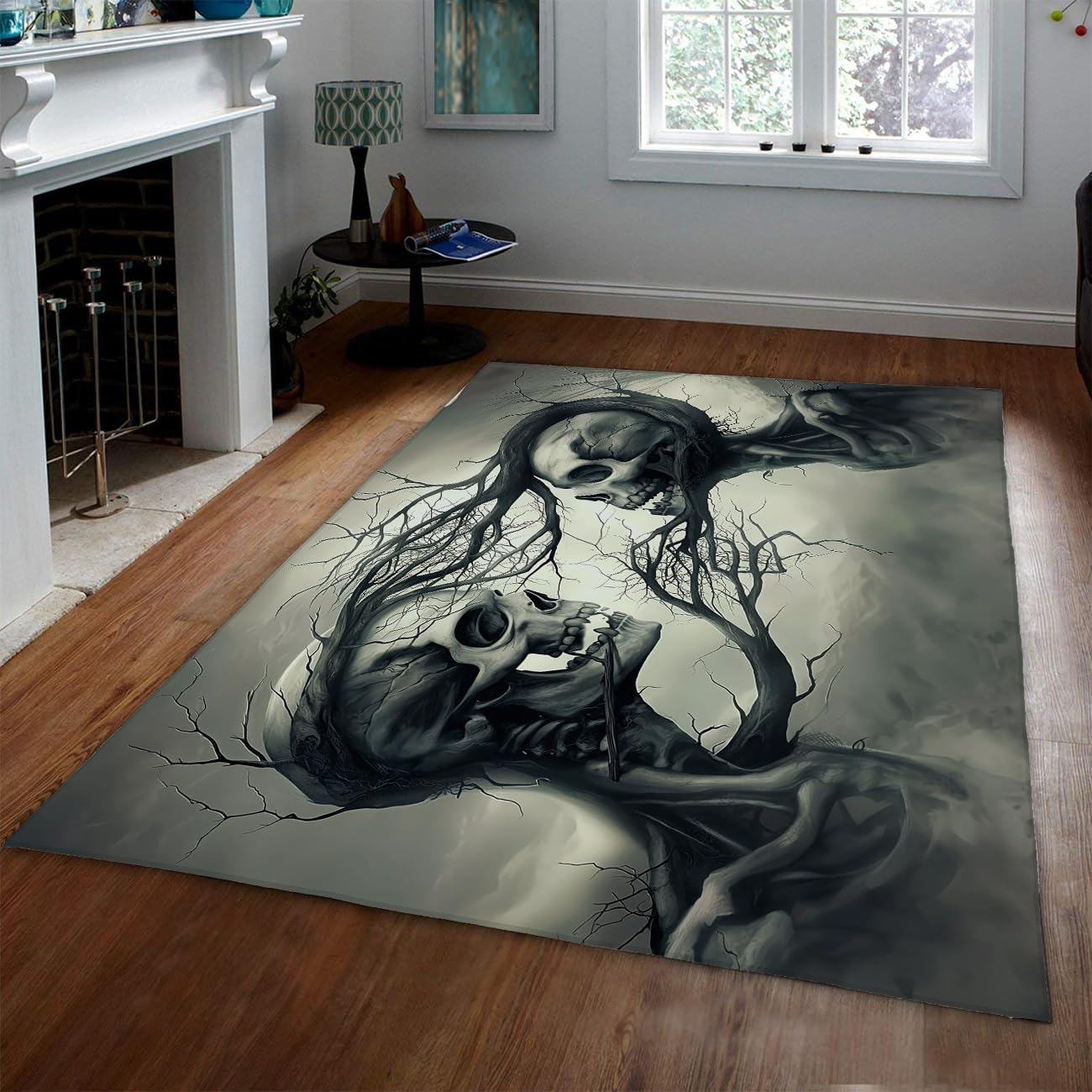 Tapis Halloween antidérapant lavable 120x150 salon lit doux poil bas