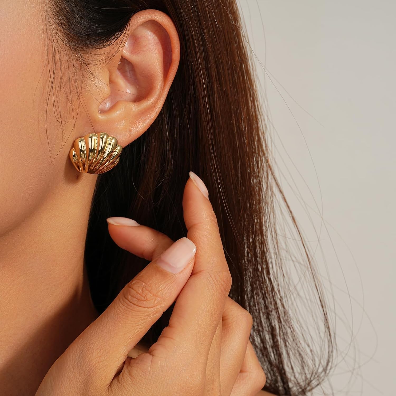 Gold Seashell Earrings for Women, 18K Gold Plated Starfish Sea Shell Stud Earring Trendy Summer Ocean Beachy Earrings Dangle Drop Jewelry Gift - Image 8