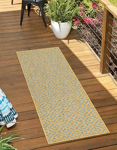 Miniatura 9 de Rugs.com Jill Zarin Outdoor Collection Alfombra  9 x 12 pies alfombra de tejido plano beige perfecta para salas de estar, comedores grandes y planos