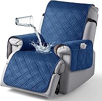 Vista 25 de TAOCOCO Funda para silla reclinable 100% impermeable, fundas antideslizantes para silla reclinable con bolsillo, protector de muebles lavable