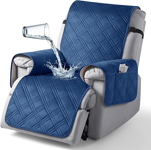 Miniatura 121 de TAOCOCO Funda para silla reclinable 100% impermeable con correas dobles, fundas antideslizantes para silla reclinable con bolsillo, protector