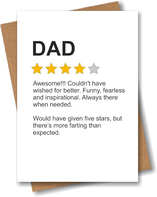 Funny Birthday Card for Dad - Product Star Rating Review