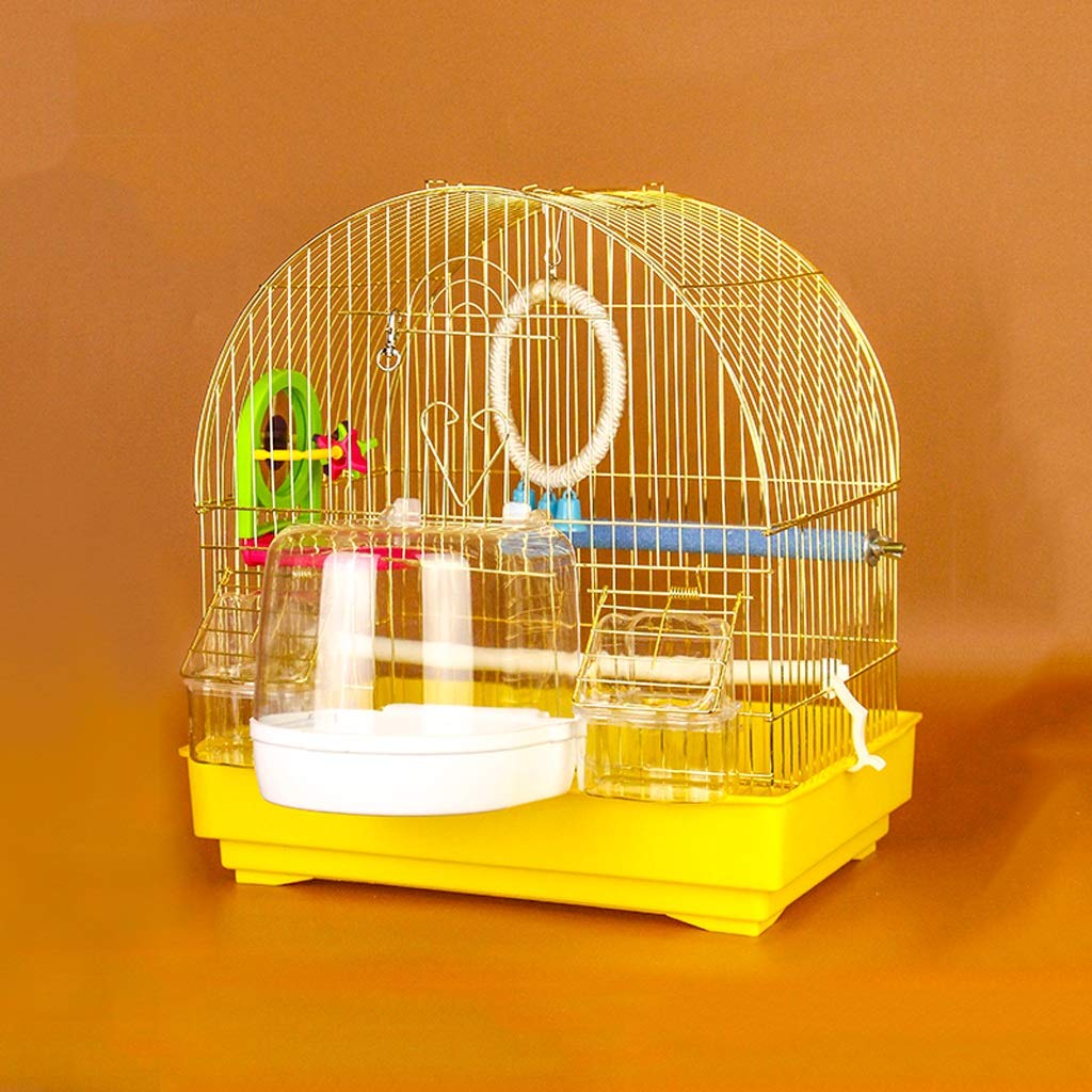Klatki dla ptaków Klatka dla małych ptaków dla Budgie Finch Lovebird Przenośne małe ptaki Klatka podróżna Dom dla zwierząt z huśtawką i wanną Przewoźnik dla ptaków (kolor: B)