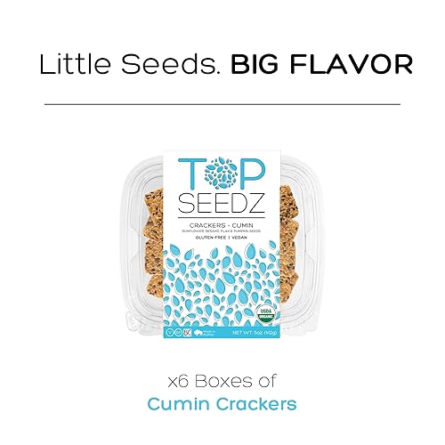Vista 40 de Top Seedz Galletas de 6 semillas orgánicas certificadas sin gluten, paquete de 6 unidades, 5 onzas, galletas veganas saludables con proteína a base