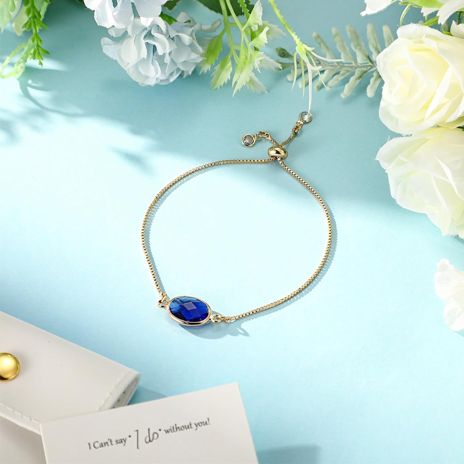 Quelay 12 Pcs Blue Jewelry Bridesmaid Bracelets Gift Leather Bag Pouch Set of 6 for Wedding Bridal Party Favor