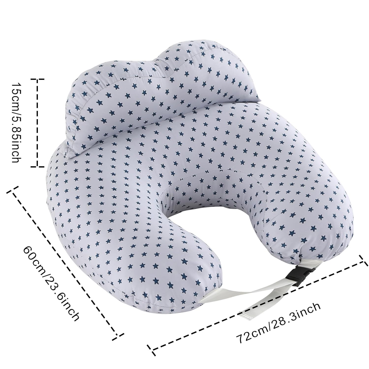 BATTOP Nursing Pillow for Breastfeeding, Plus Size Breastfeeding Pillows for More Support,with Adjustable Waist Strap and Removable Cotton Cover, Adults Pillow, Grey
