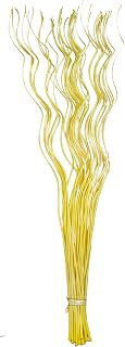 Ramitas altas de sauce rizado en espiral, colorido metálico natural, teñido exótico, decoración del hogar, arreglo floral, ramo de 40 piezas, 120 cm de largo para jarrón de suelo (amarillo)