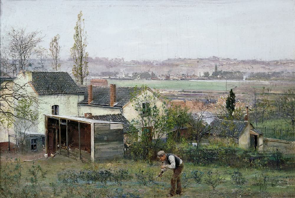 Peinture d'art mural le jardinier d'Ivan Pokhitonov sur toile de 60x90cm pour décoration