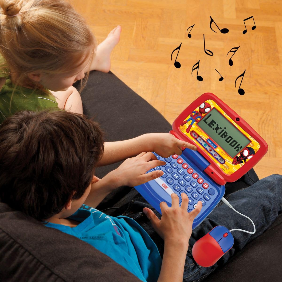 Lexibook, Laptop Educativo Bilingue Speaker Spidey, 40 Attività, Inglese e Spagnolo, 6 Categorie di Apprendimento, Racconti Animati, Metodo di Lettura, Blu/Rosso, JC398SPi2LXB