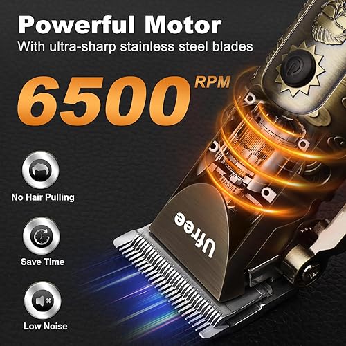 Miniatura 4 de Ufree Cortadora de pelo para hombres profesionales, 3 en 1, afeitadora eléctrica para hombres, recortadora de pelo de nariz y recortadora de