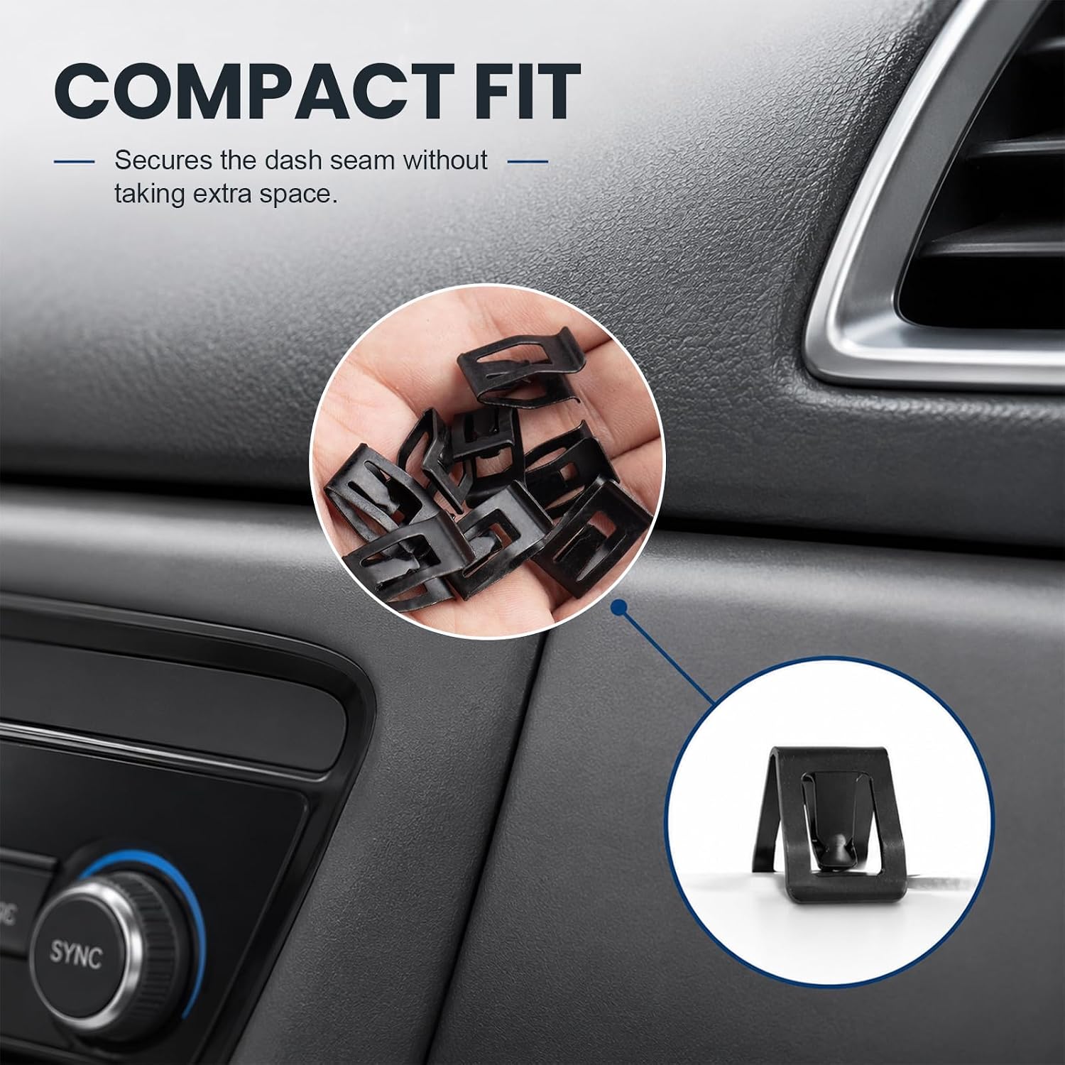 40 PCS Car Metal Retainer Clips, Auto Front Console Retainers Dashboard Trim Clip Replacement, Universal Middle Console Trim Clamp Interior Accessories for Car SUV Truck image 3