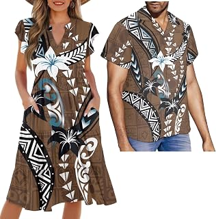 Summer Couple Set Beach Matching Hawaiian Outfits for Couples Short Sleeve Men and Women Matching Outfits
