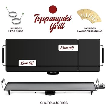 Buy Matiko Electric Teppanyaki Grill Griddle Adjustable Temperature Control 1360W - Large BBQ Table Top Grill - Non Stick Cooking Hot Plate - Oil Drip Tray Kitchen Barbecue Online At Low Prices