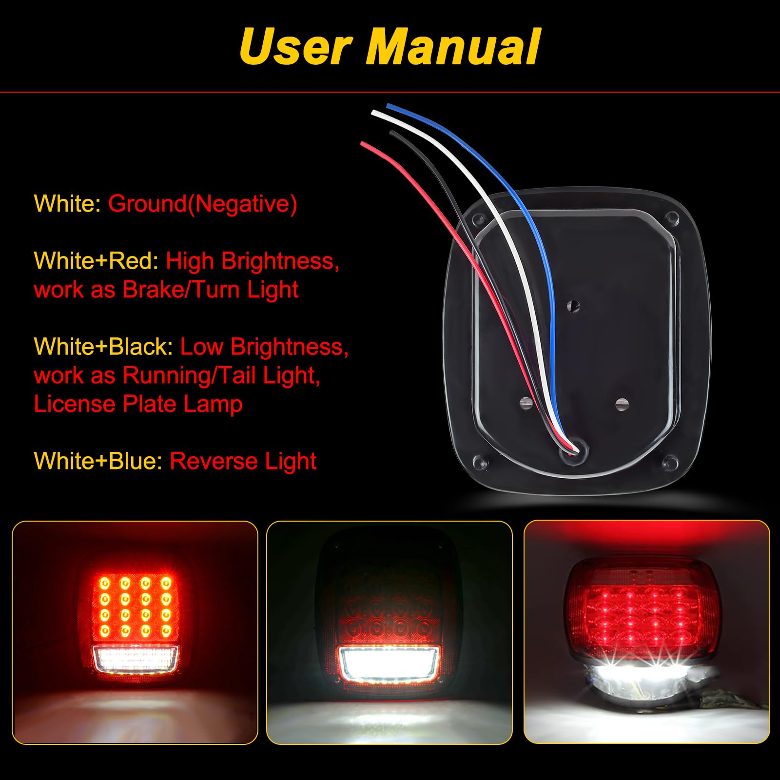 Snapklik.com : RV Tail Lights, 43 LED Stop, Reverse Lights Combination ...