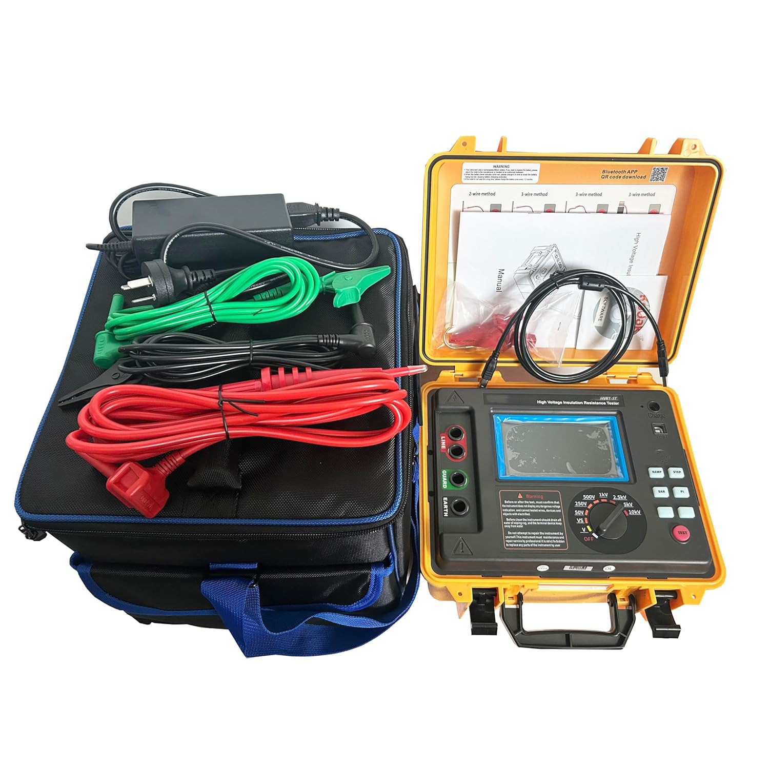 Insulation Resistance Gauge High Voltage Insulation Resistance Tester Meter 10Kv Insulation Tester with Insulation Resistance Range 0.50MΩ to 5.00TΩ Rated Voltage 250V 500V 1KV 2.5KV 5KV 10KV
