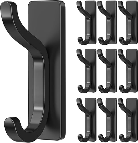 Miniatura 16 de pickpiff Ganchos Adhesivos de Pared para Abrigos - Colgador de Puerta Resistente Adhesivo, Gancho de Metal para Colgar Toalla, Bolso, Bata, Mochila,