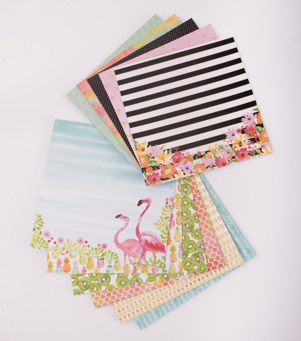 DCWV WATERCOLOR PREMIUM STACK 48 Sheets of 12 x 12 Printed Cardstock Scrapbooking Acid Free