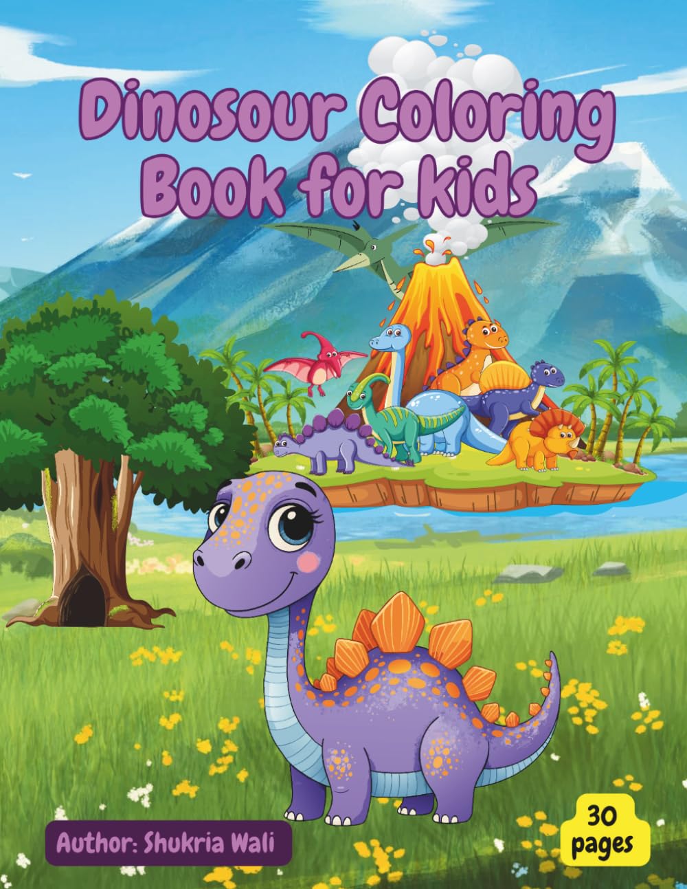 Cute Dinosaur Coloring Book For Kids