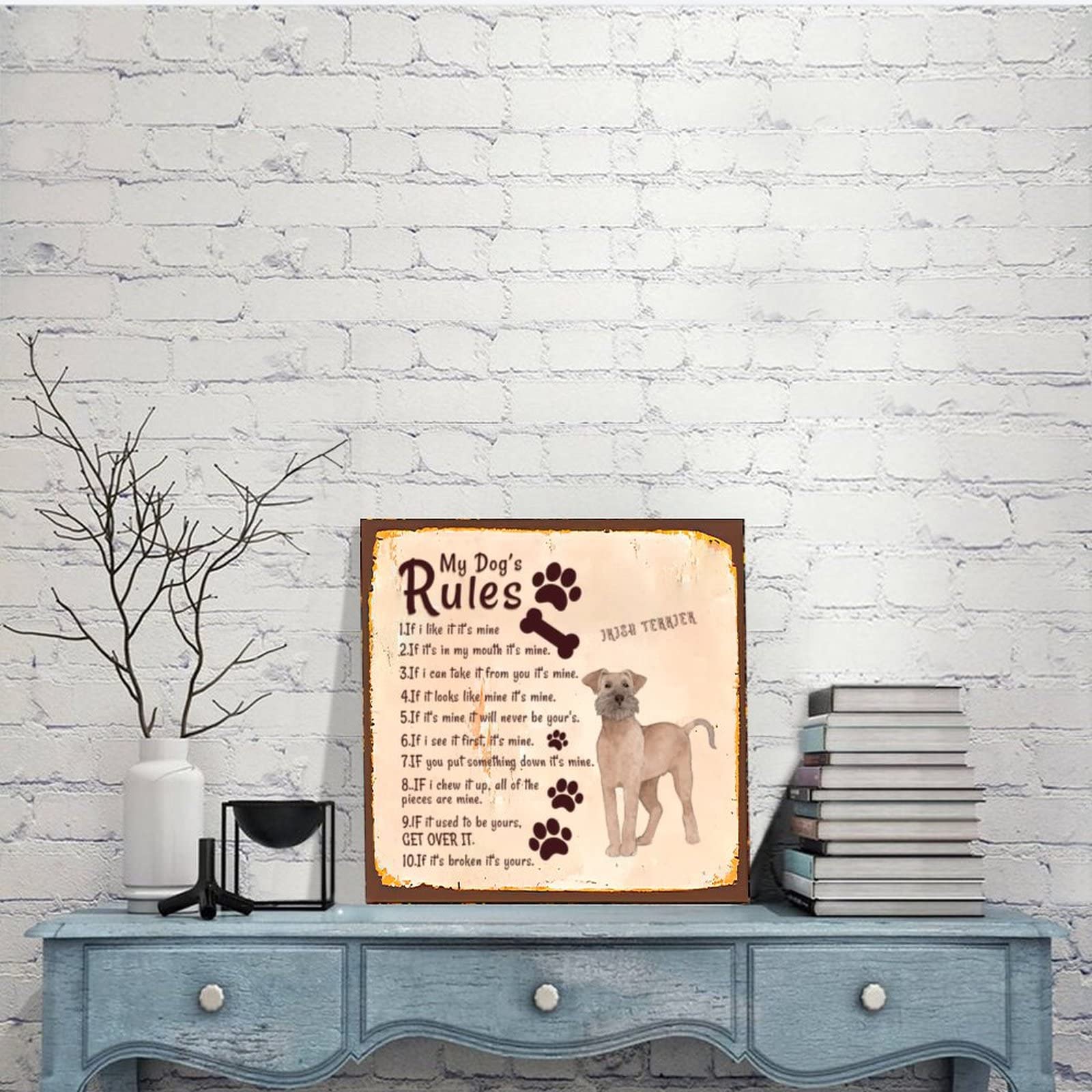 Cartel De Metal Vintage "My Dog Is Not Spoiled" | 12 X 16 Pulgadas | Decoración Para Garaje, Cocina, Jardín