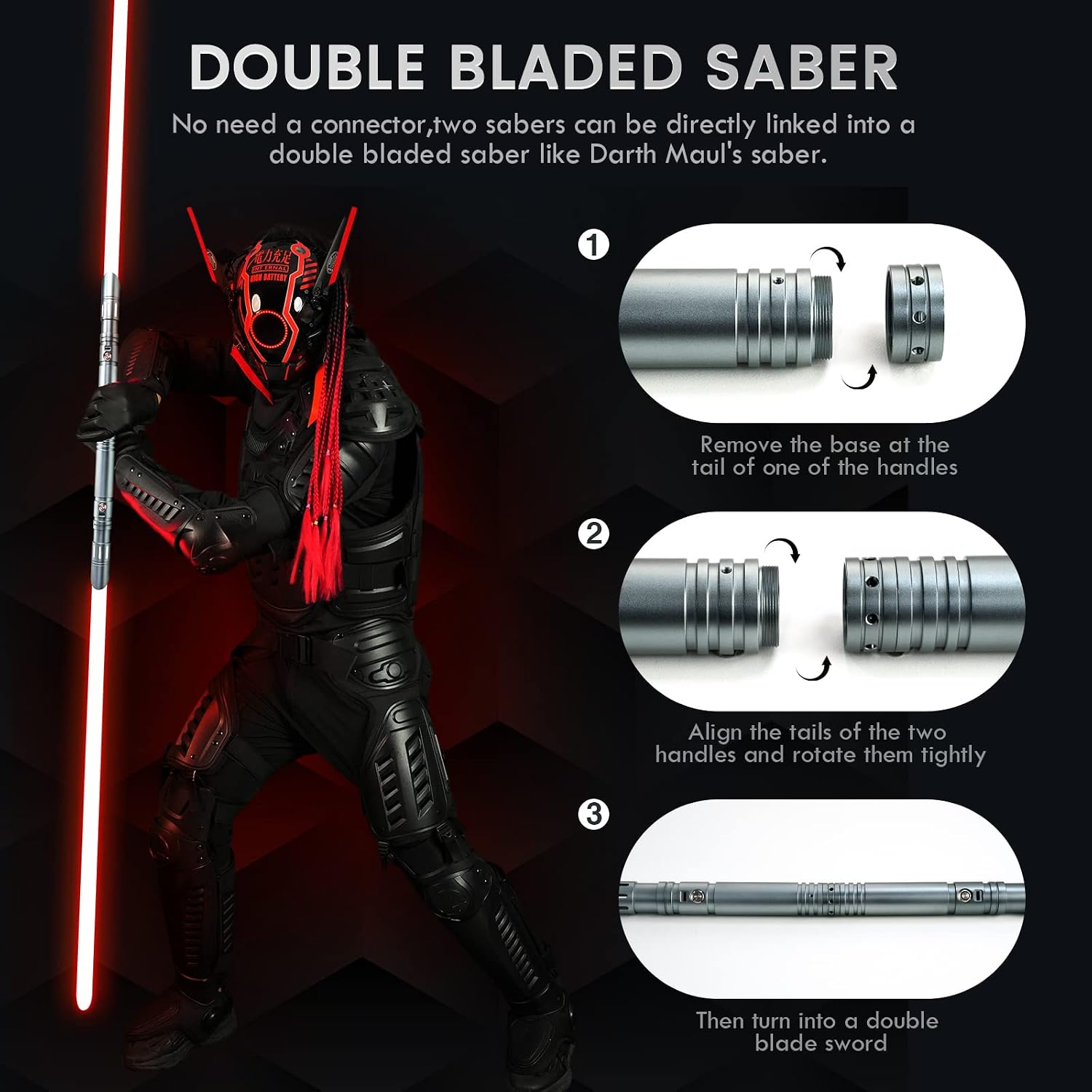 DAMIENSABER Smooth Swing Light Saber, Motion Control Light Saber with 12 Sound Fonts, Infinite Color Changing RGB 16 Heavy Dueling Light Saber for Adults, Volume Adjustable Metal Hilt