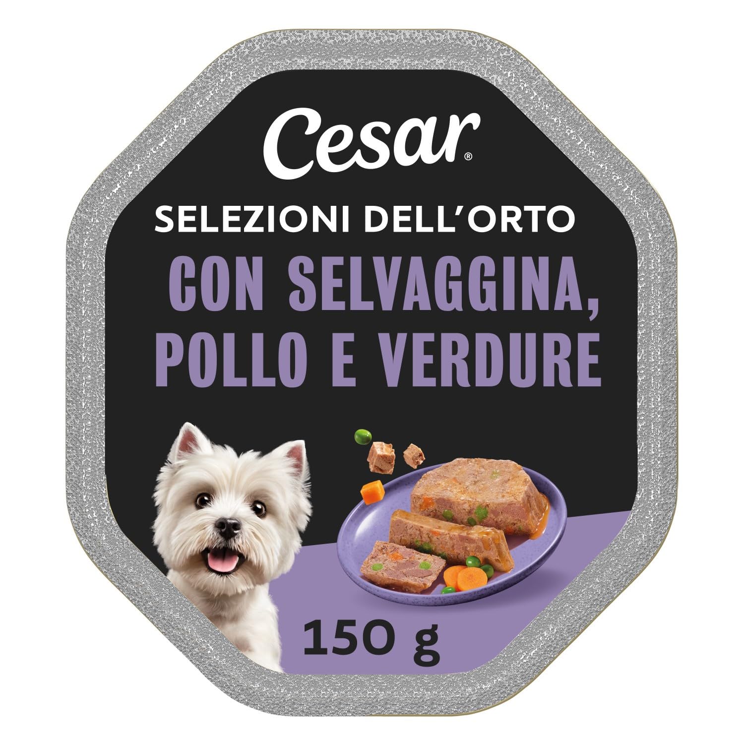 Cesar Selezione dell'orto Cibo per Cane con Selvaggina, Pollo e Verdure 150 g, 14 Vaschette