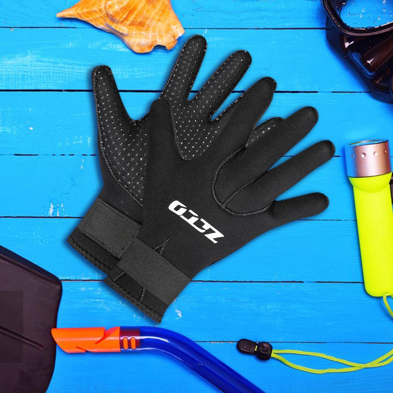 Guantes de Trabajo, Traje de Neopreno no resbalada Cinco Dedos muñeca elástica Desgaste Tibio Agua Resistente for Pescar Surf de natación de esquí de esquí (Size : XXL)