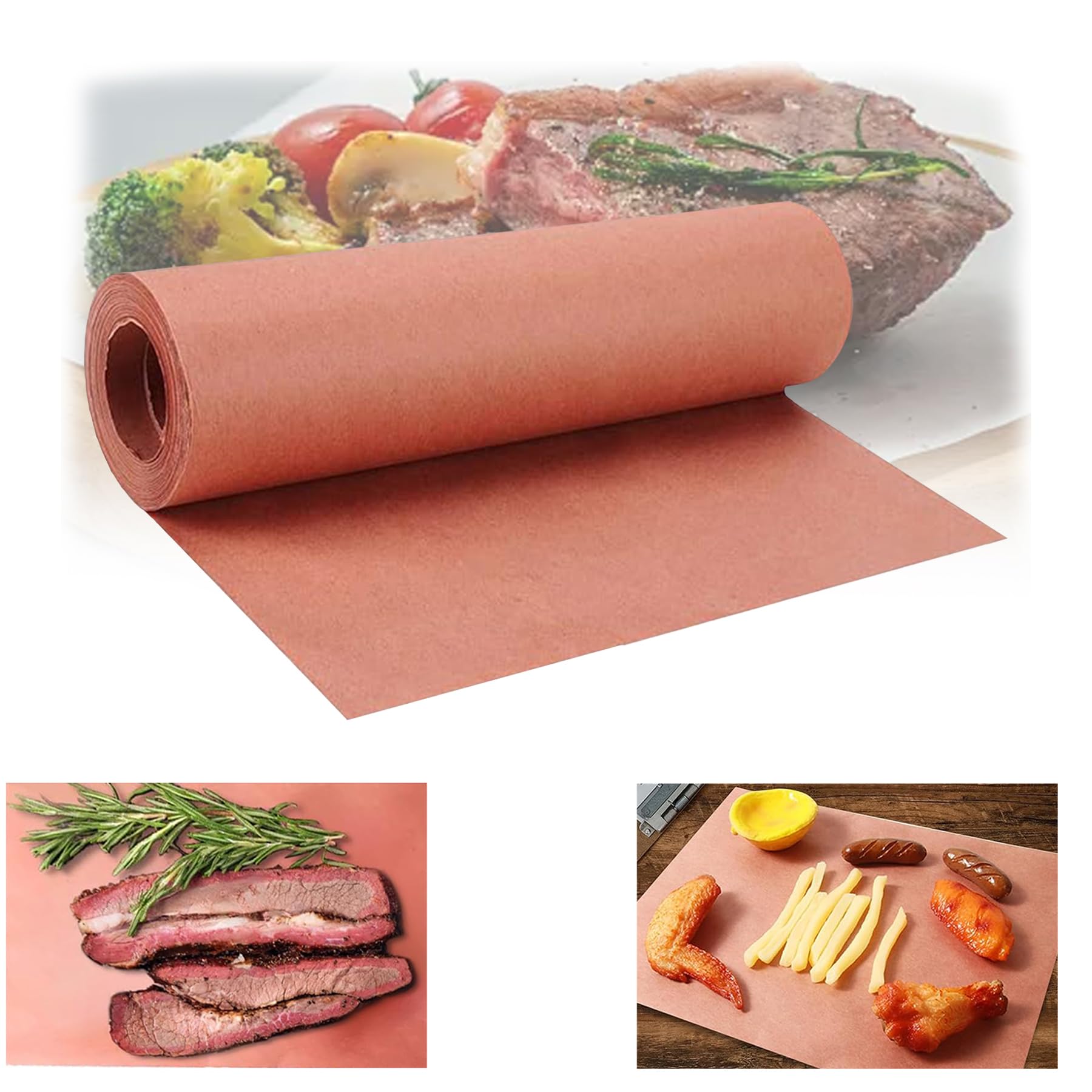 Butcher Paper 40CM x 30M Metzgerpapier KäSepapier Pink Butcher Paper Multifunktionelles BBQ Kraftpapier RäUchern Und Fleischverpackung Butcher Paper