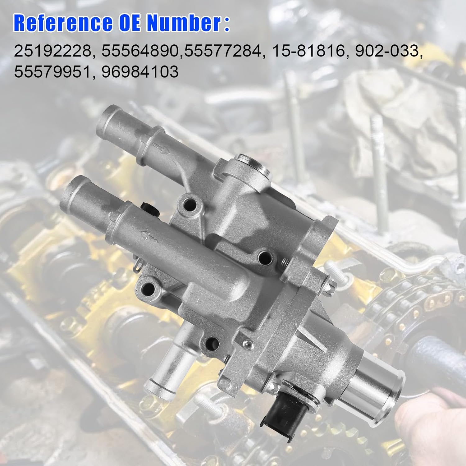 902-033 Aluminum Engine Coolant Thermostat Housing Assembly with Throttle Body Inlet Heater Pipe Fit for Cruze 11-16, Cruze Limited 16, Sonic 12-2018, Trax 13-2020, Replace 25192228