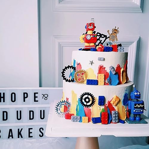 Miniatura 2 de Moldes de chocolate para fondant de robot, ladrillos de construcción, moldes de silicona 3 piezas, para decoración de pasteles de niños, arreglos de