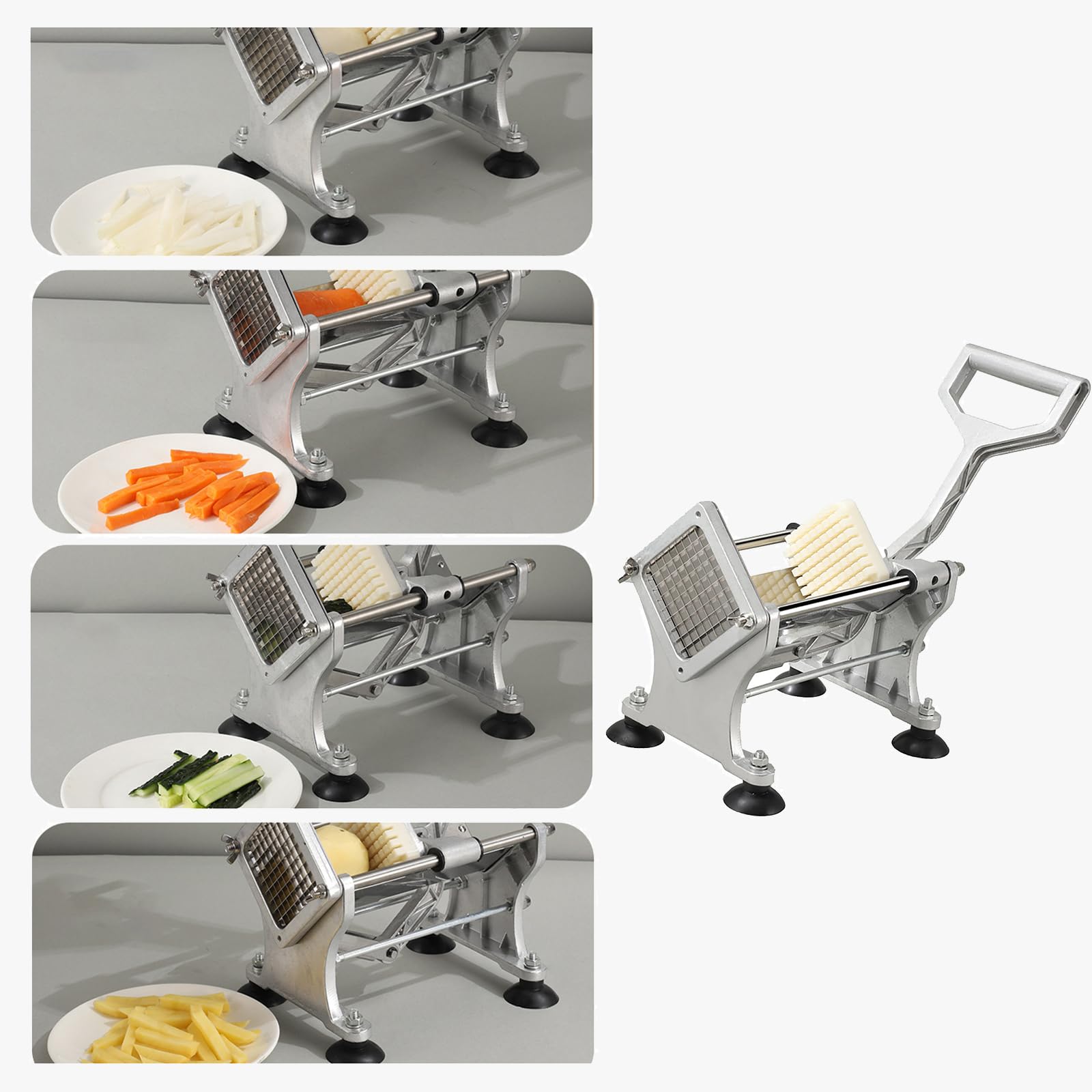 Cortador manual de patatas fritas fácil de usar, herramienta de corte de verduras de acero inoxidable, cortador manual de patatas fritas, suministros de cocina, dados de frutas