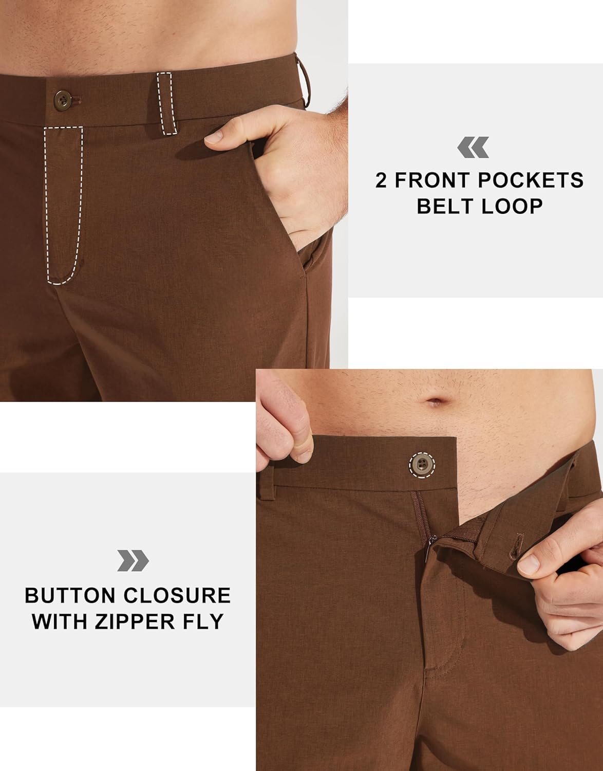 Libin Mens Golf Pants Stretch Work Dress Pants 30"/32"/34" Quick Dry Lightweight Casual Comfy Trousers with Pockets - Image 5