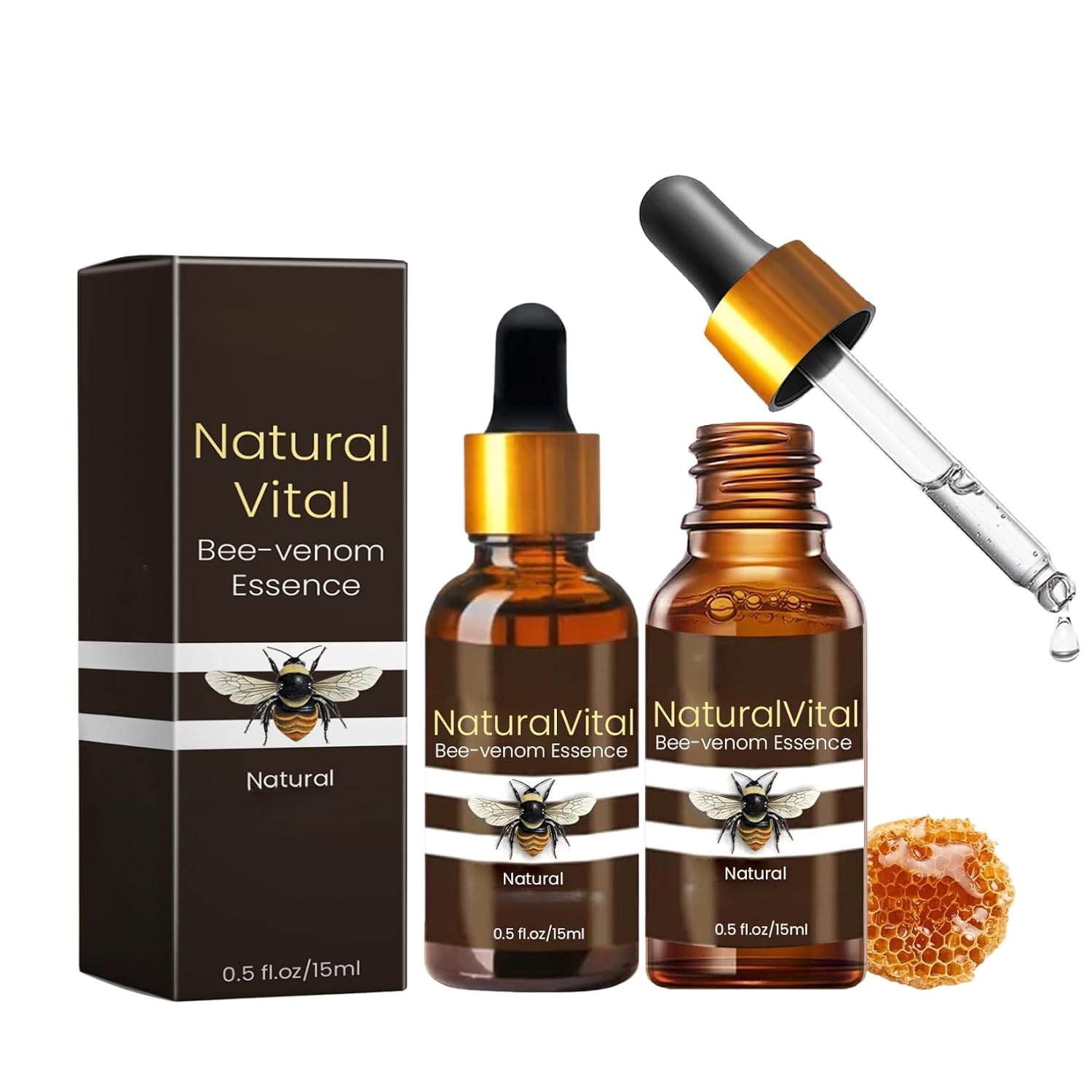 Bee Venom Serum Against Wrinkles Face - Bee Venom Serum Pigment Spot Remover Face Dark Spot Correcting Glow Anti-Ageing for Intensive Care for a Radiant Complexion Pack of 2
