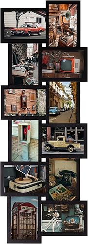 Miniatura 7 de Jerry & Maggie - Marco de fotos de PVC de 32 x 12 pulgadas, collage de galería de selfies, para colgar en la pared para fotos de 6 x 4 - 12 tomas de