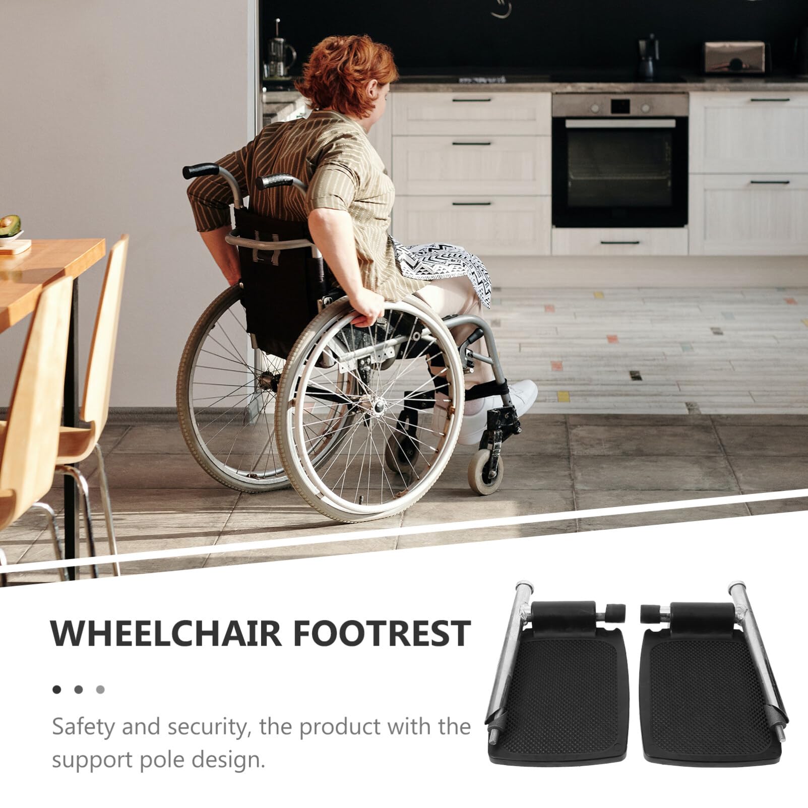 Healvian Reposapiés para Silla de Ruedas de Repuesto Pedal de Metal de Alta Resistencia Adecuado para Pacientes y Personas Mayores Fácil de Instalar