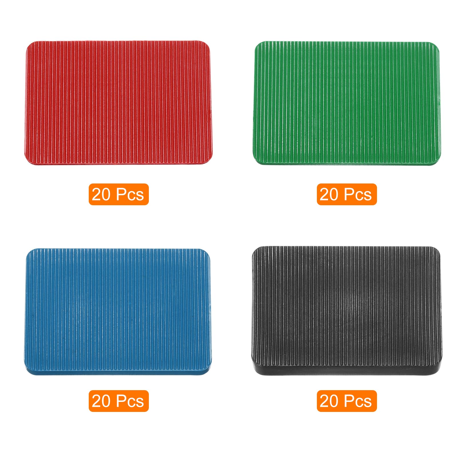 100 Cales En Plastique Vert 60x40x3mm - Pour Carrelage, Nivellement, Fenêtres - Polypropylène Résistant