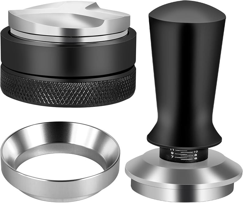 Reoszeank 54mm Espresso Accessories Kit, Distributor, Tamper, Dosing Funnel | Spring Loaded Calibrated Tamper, Espresso Distribution Tool and Leveler, fits Breville 54 mm Espresso Machine and Portafilter
