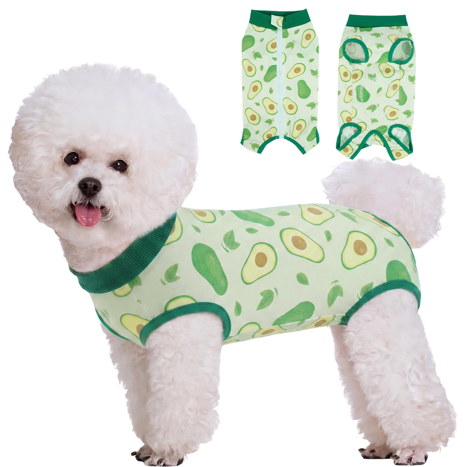 BRKURLEG Dog Recovery Suit for Small Medium Dogs Female Male, Green XXL