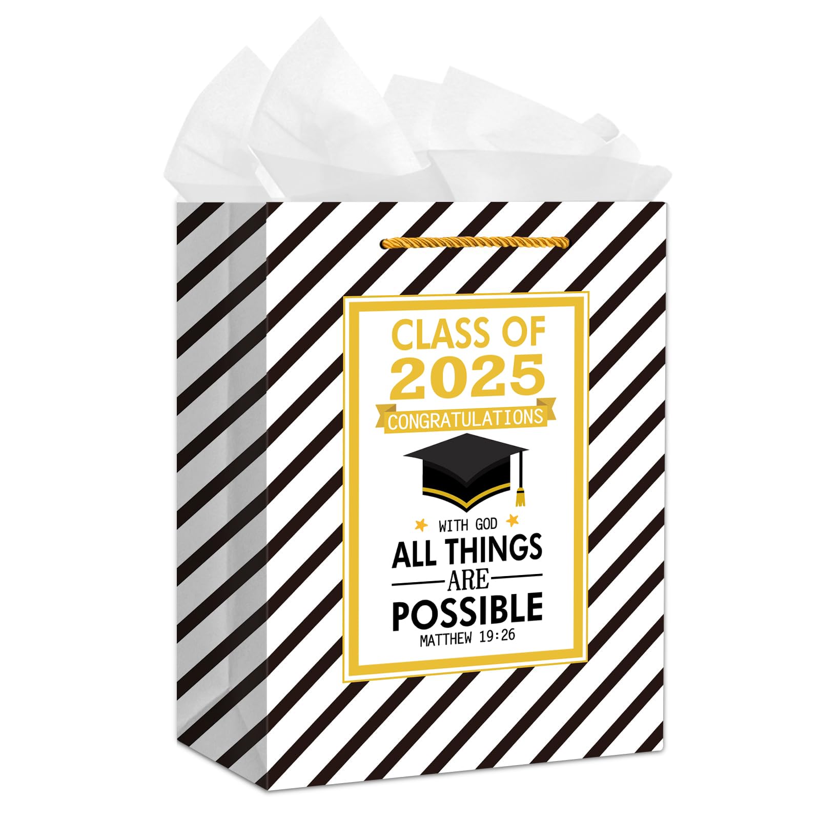 PETCEE Graduation Gift Bags 2025-11.5" Large Gift Bag with Tissue Paper Class of 2025 Graduation Wrapping Paper Bags Party Favor Gifts for College