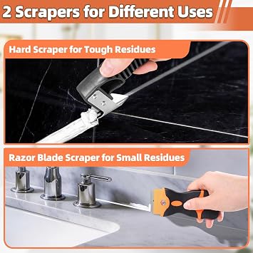 6 Pcs Caulk Tool Set-Multi- Caulk Smoothing Tool,Razor Blade Scraper